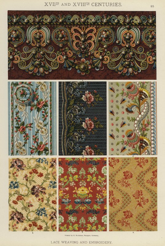 XVIIe et XVIIIe siècles, Tissage de dentelle et broderie - German School