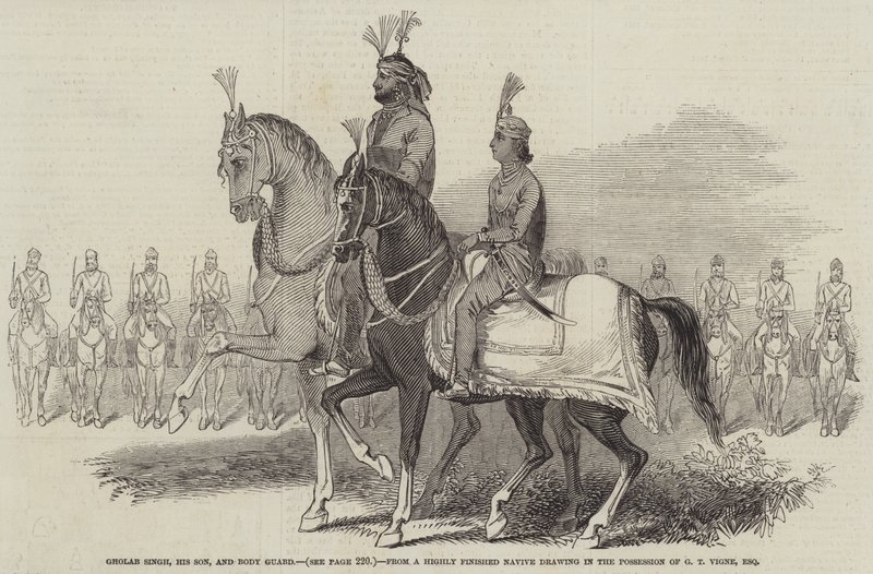 Gholab Singh, son fils et garde du corps - Godfrey Thomas Vigne