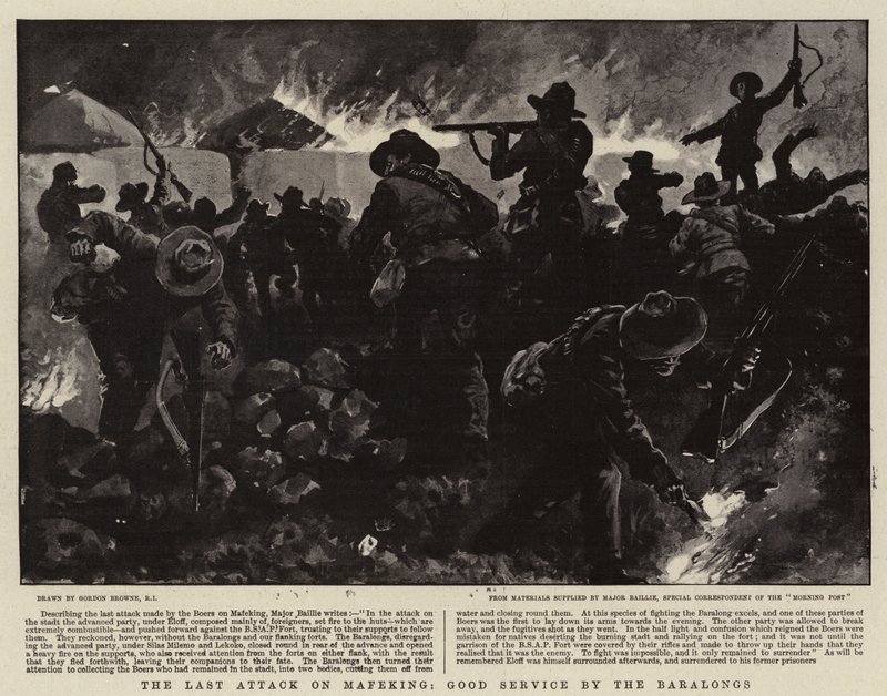 La dernière attaque sur Mafeking, bon service par les Baralongs - Gordon Frederick Browne