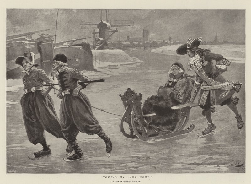Remorquer Ma Dame à la Maison (lithographie) - Gordon Frederick (after) Browne