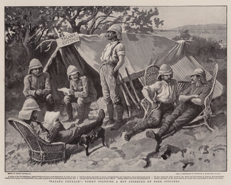 Talana Cottage, Tommy occupe une hutte abandonnée par les officiers boers - Gordon Frederick Browne