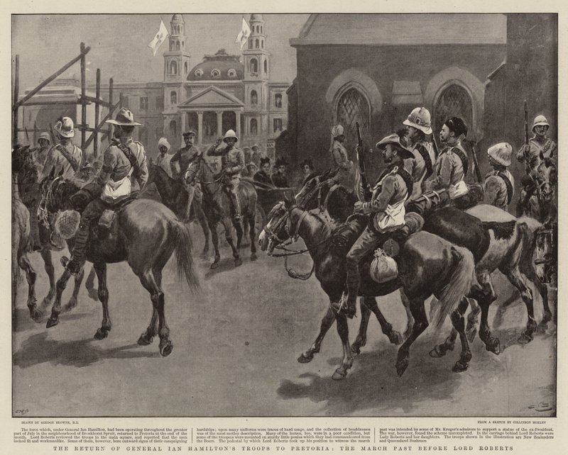 Le Retour des Troupes du Général Ian Hamilton à Pretoria, le Défilé devant Lord Roberts - Gordon Frederick Browne