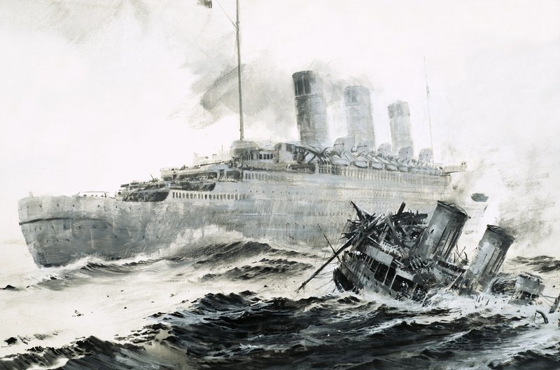 Le Queen Mary heurte son escorte, le Curacoa, et coule le navire. - Graham Coton