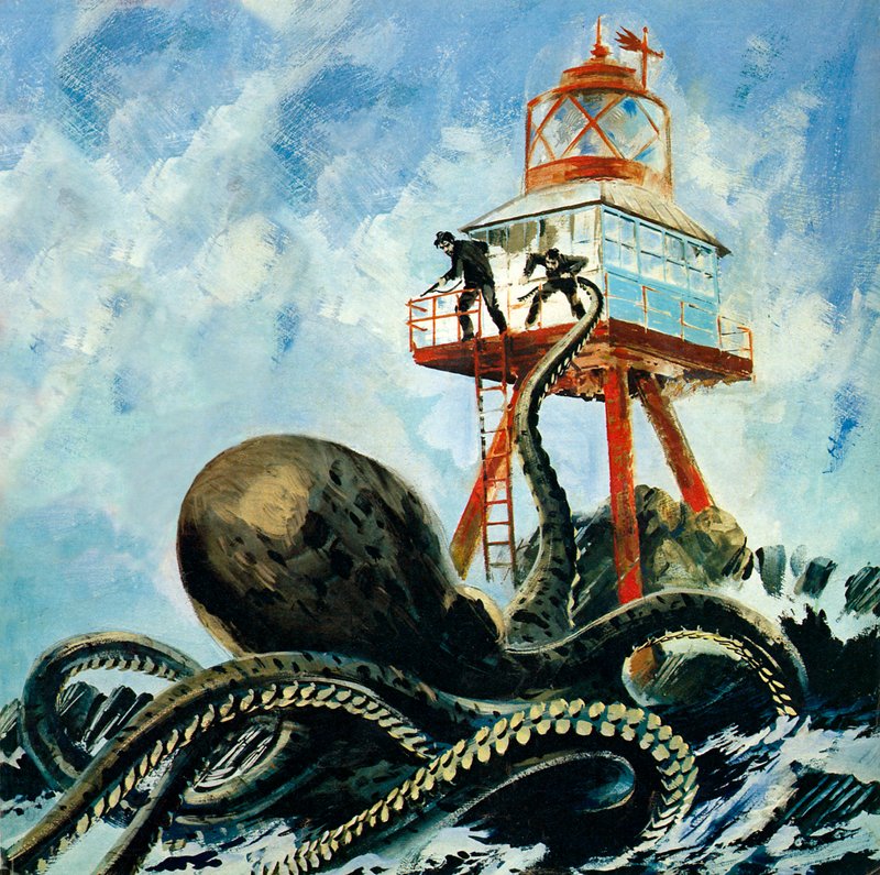 Le monstre de Serrana Cay (lithographie couleur) - Graham Coton