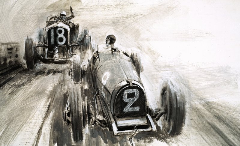 Tim Birkin au volant à Brooklands - Graham Coton