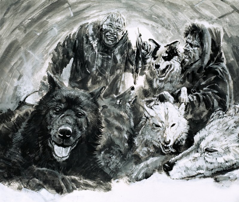 Vilhjalmar Stefansson découvre les Esquimaux blonds (gouache sur papier) - Graham Coton
