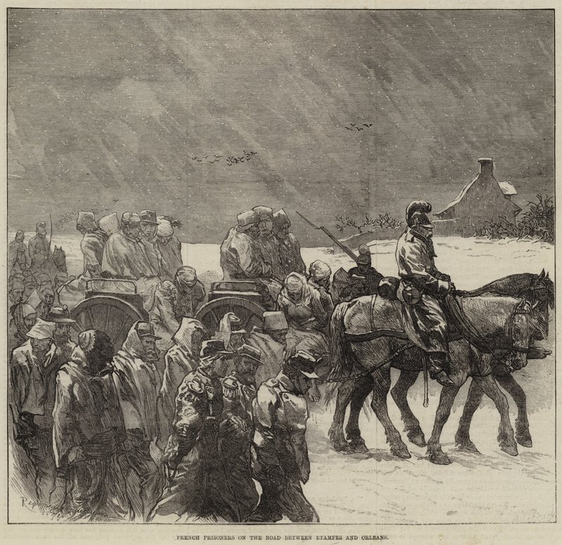 Prisonniers français sur la route entre Étampes et Orléans - Guillaume Regamey