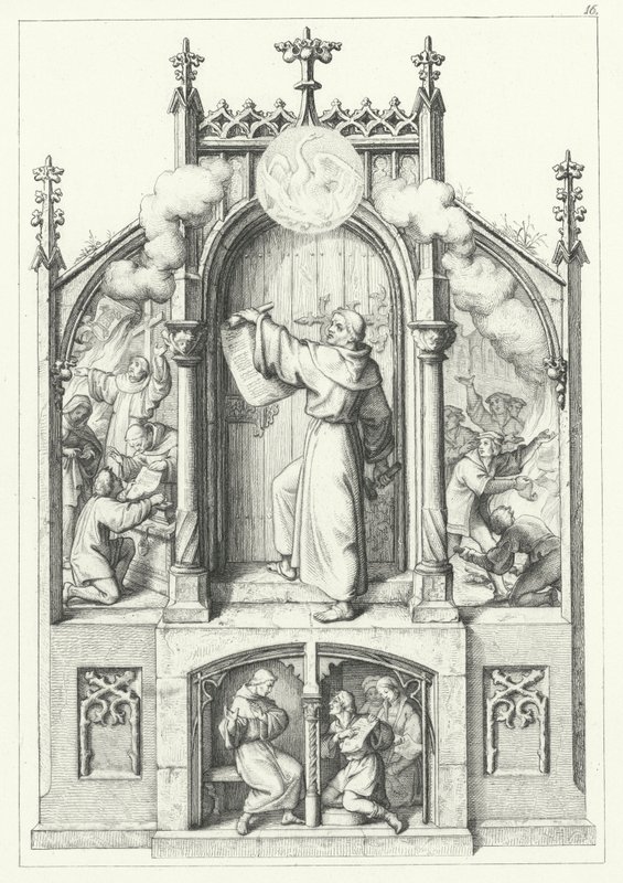 Quatre scènes de la vie de Martin Luther (gravure) - Gustav Ferdinand Leopold Konig