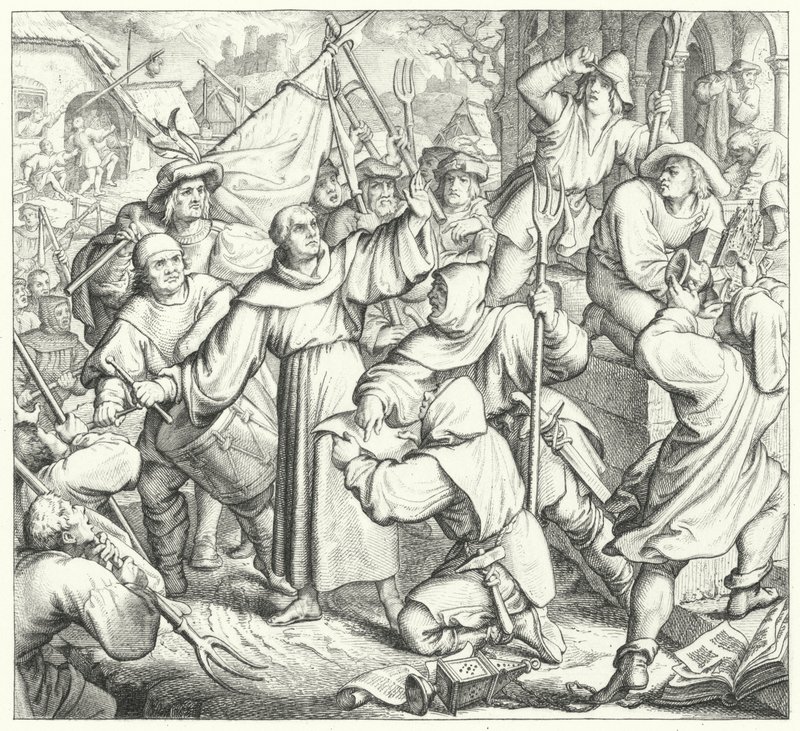 Martin Luther prêche contre les rebelles et la guerre des paysans - Gustav Ferdinand Leopold Konig