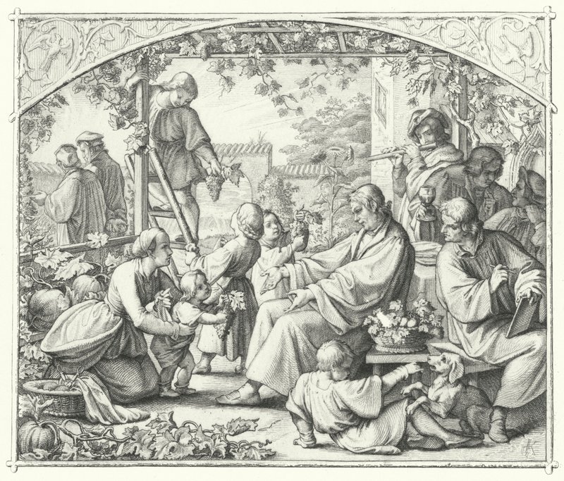 Martin Luther avec sa famille et certains de ses contemporains profitant de l