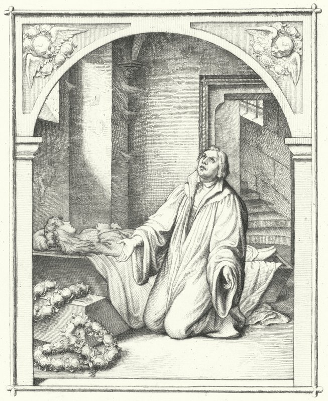 Martin Luther avec le corps de sa fille Magdalena, 1542 - Gustav Ferdinand Leopold Konig
