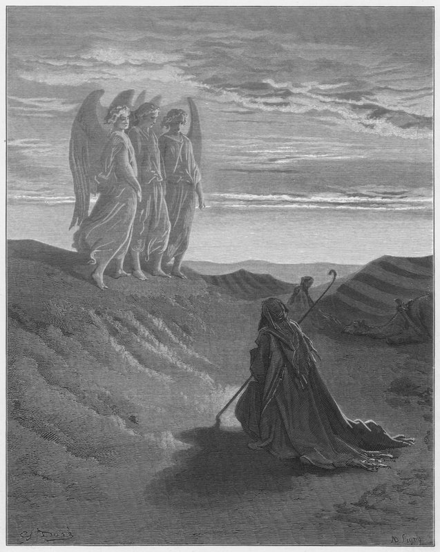 Abraham et les trois anges - Gustave Dore