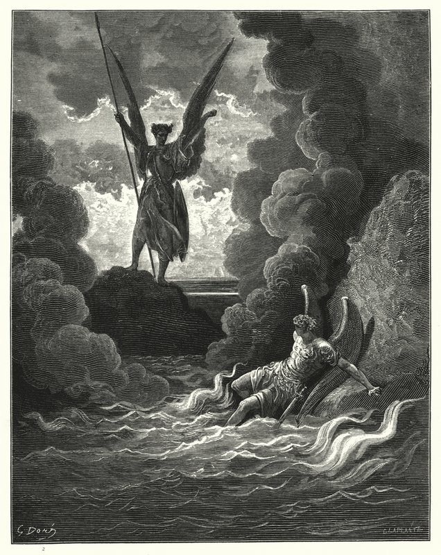 Illustration de Gustave Doré pour Le Paradis Perdu de Milton, Livre I, vers 221, 222 - Gustave Dore