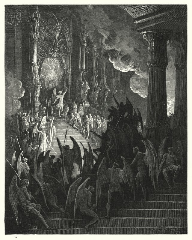 Illustration de Gustave Doré pour Le Paradis Perdu de Milton, Livre II, vers 1, 2 - Gustave Dore
