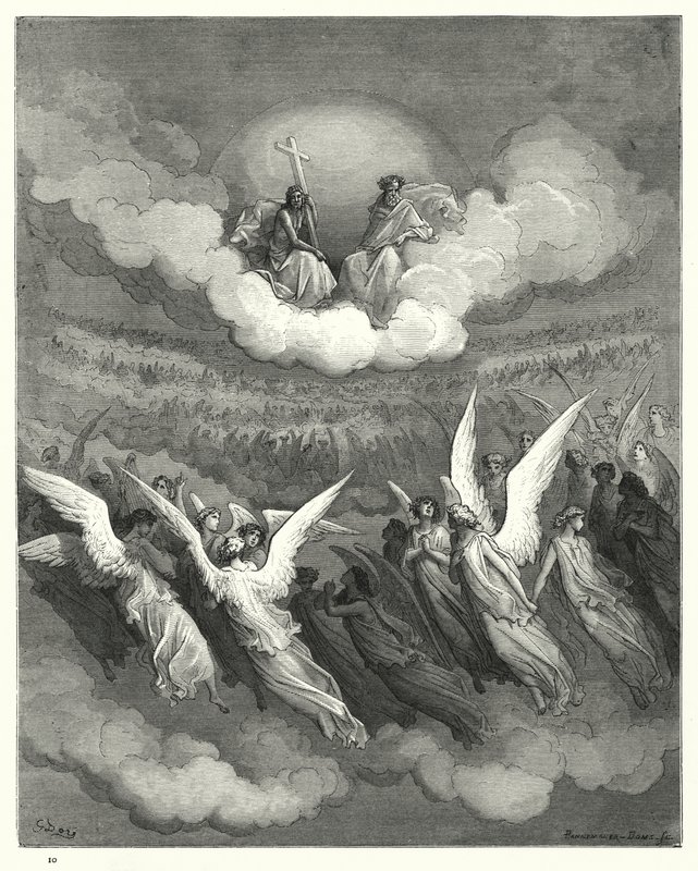 Illustration de Gustave Doré pour Le Paradis Perdu de Milton, Livre III, vers 347-349 - Gustave Dore