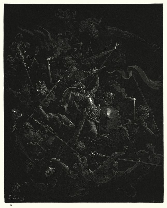 Illustration de Gustave Doré pour Le Paradis Perdu de Milton, Livre III, vers 473, 474 - Gustave Dore
