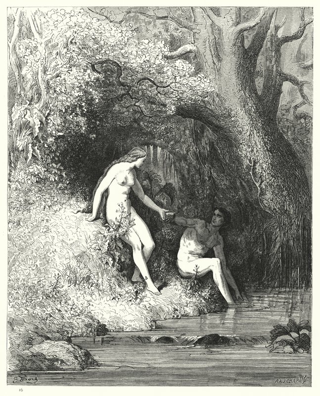 Illustration de Gustave Doré pour Le Paradis Perdu de Milton, Livre IV, vers 335, 336 - Gustave Dore