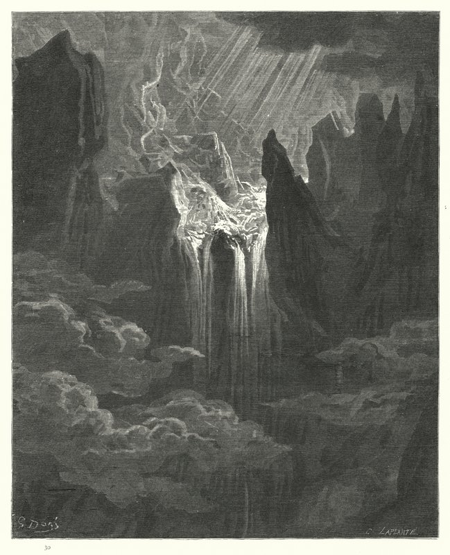 Illustration de Gustave Doré pour Le Paradis Perdu de Milton, Livre VII, vers 298, 299 - Gustave Dore