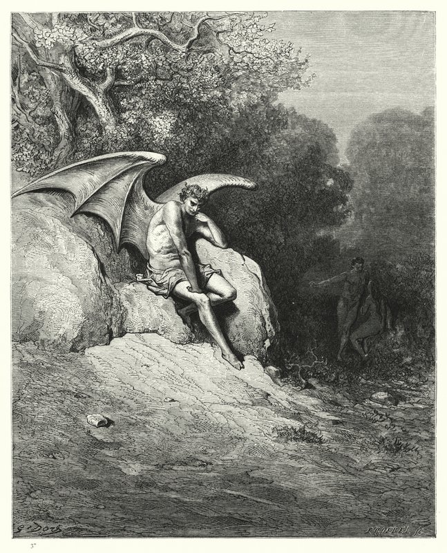 Illustration de Gustave Doré pour Le Paradis Perdu de Milton, Livre IX, vers 99, 100 - Gustave Dore