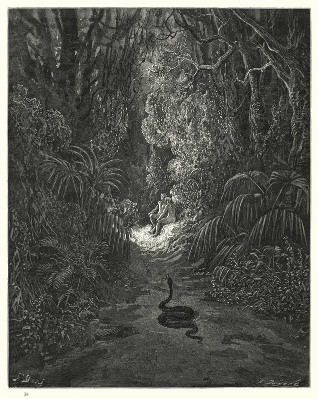 Illustration de Gustave Doré pour Le Paradis Perdu de Milton, Livre IX, vers 434, 435 - Gustave Dore