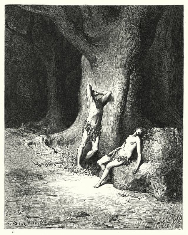Illustration de Gustave Doré pour Le Paradis Perdu de Milton, Livre IX, vers 1121-1123 - Gustave Dore