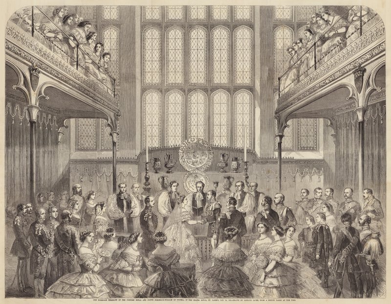 La cérémonie de mariage de la princesse royale et du prince Frédéric-Guillaume de Prusse, dans la chapelle - Gustave Janet