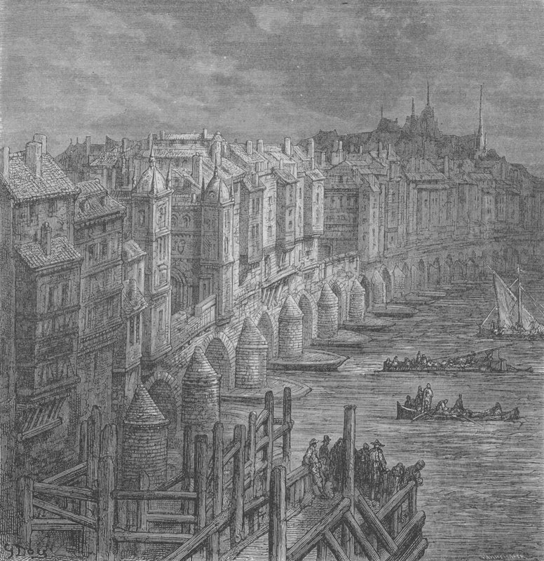 Le Pont de Londres en 1694 - Gustave after Dore