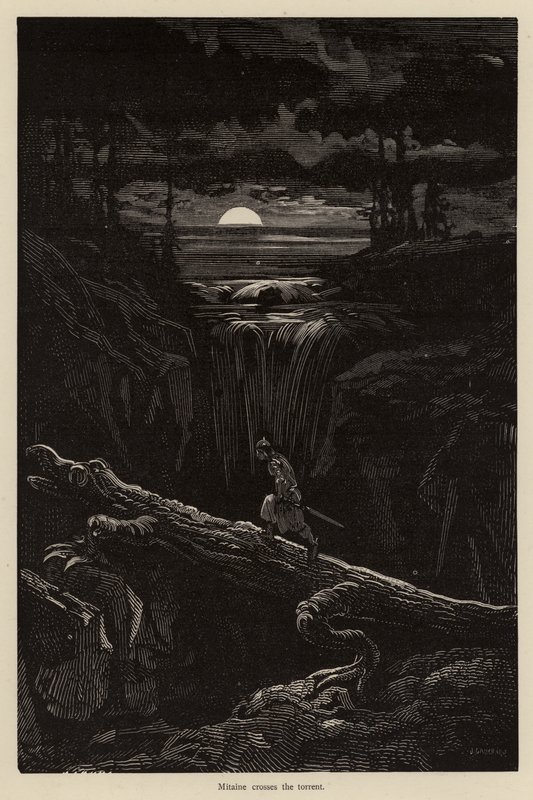 Mitaine traverse le torrent - Gustave after Dore