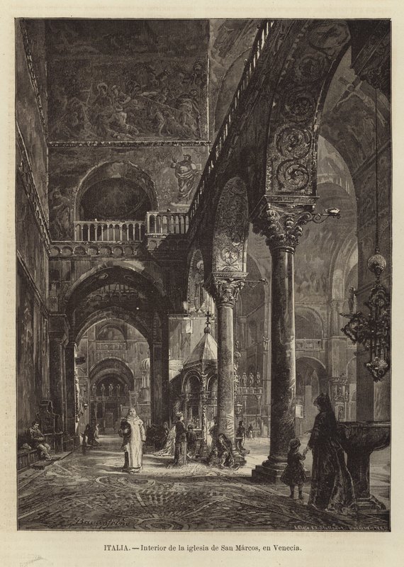 Intérieur de la basilique Saint-Marc à Venise - Gustave Bauernfeind