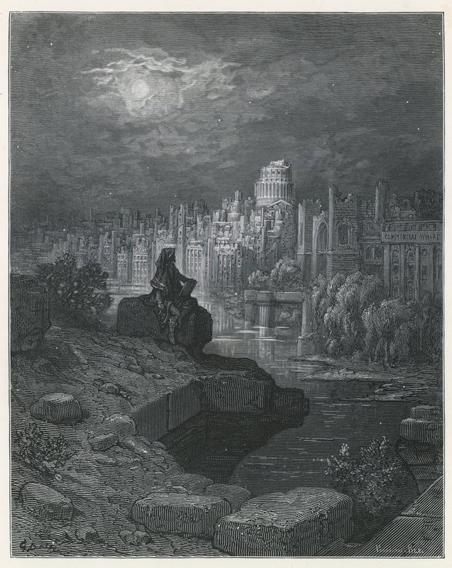 Un voyageur de Nouvelle-Zélande contemplant les ruines de Londres - Gustave Dore