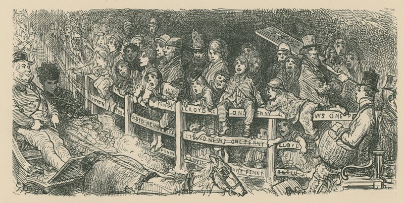 Les foules regardent les courses de voitures - Gustave Dore