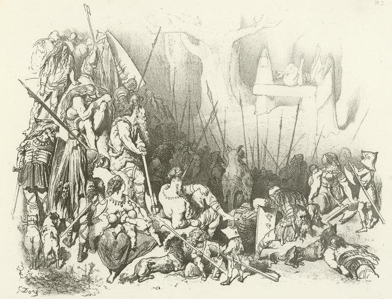 Culte druidique - Un sacrifice humain (gravure) - Gustave Dore