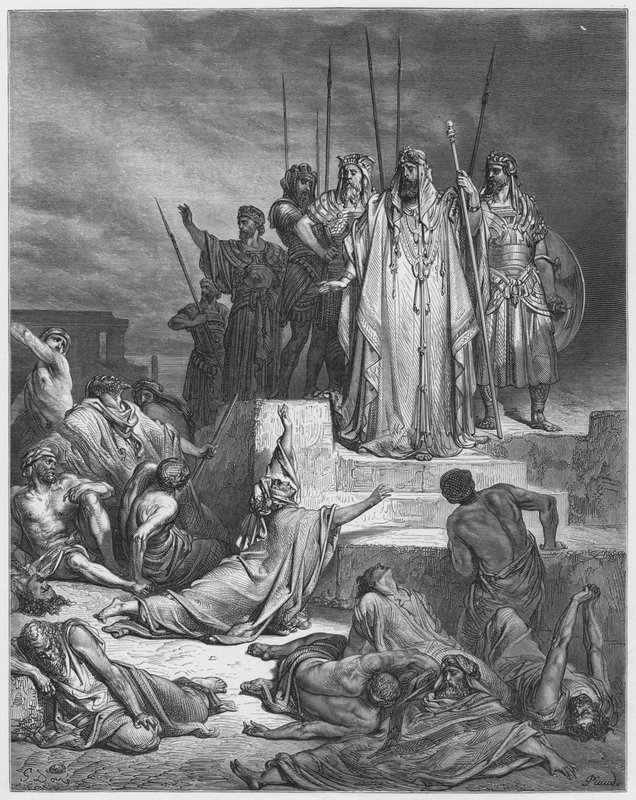 Gustave Doré Bible : La famine en Samarie - Gustave Dore