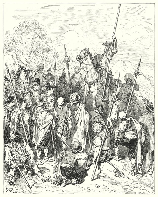 Don Quichotte de Gustave Doré : "Selon les lois des armes, vous vous blessez vraiment en pensant que vous êtes insultés" - Gustave Dore