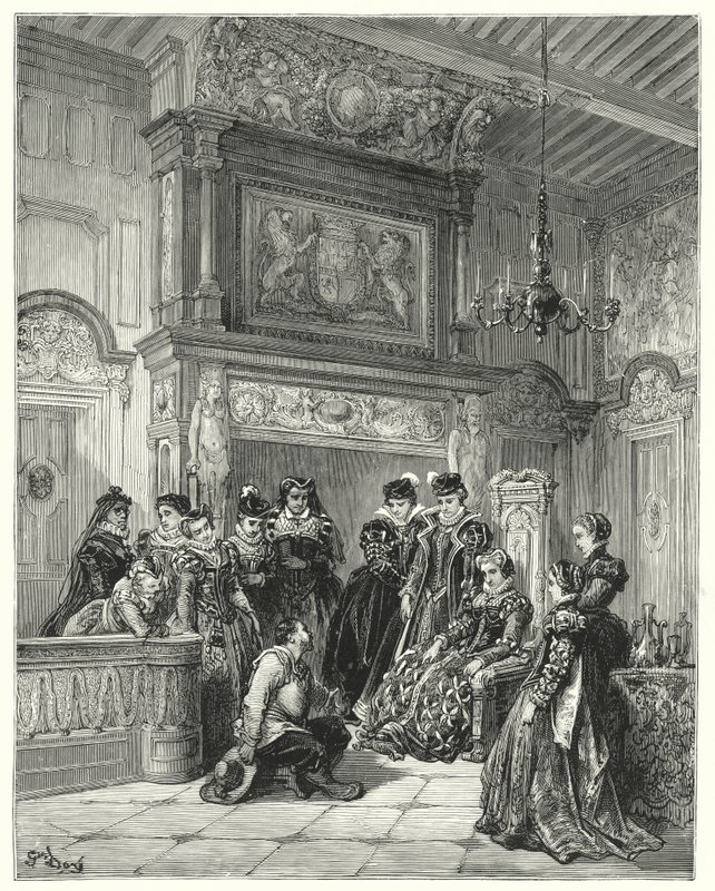 Don Quichotte de Gustave Doré : "À la demande de la duchesse, il raconta très fidèlement tout le passage de la prétendue enchantement" - Gustave Dore