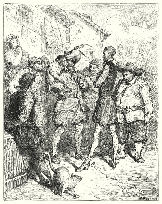 Don Quichotte de Gustave Doré : "À ces mots, Don Quichotte resta stupéfait" (gravure) - Gustave Dore