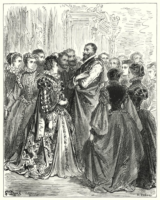 Don Quichotte de Gustave Doré : "La femme de Don Antonio avait invité plusieurs de ses amis à un bal, pour honorer son invité" - Gustave Dore