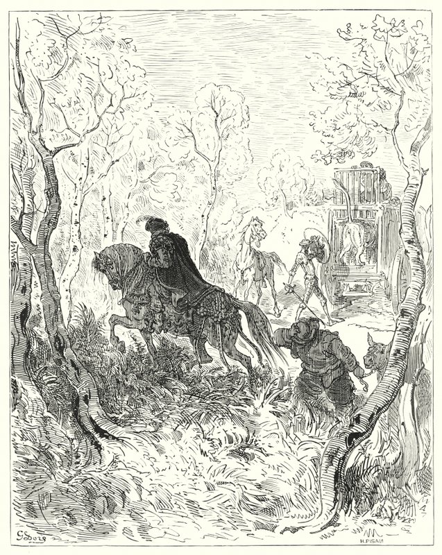 Don Quichotte de Gustave Doré : "Il se posta juste devant la porte de la cage" - Gustave Dore