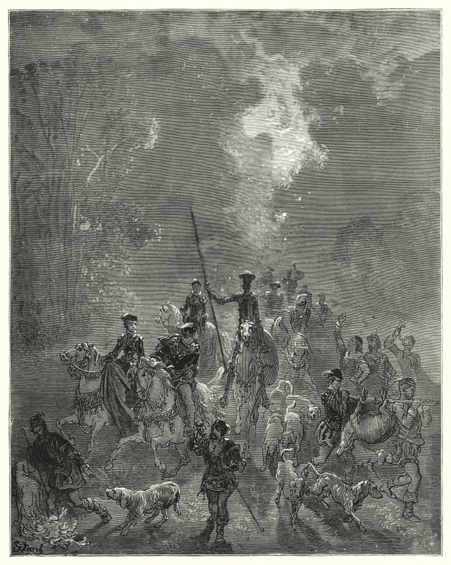 Don Quichotte de Gustave Doré : « Le matin commençait à répandre ses sourires dans le quartier oriental du ciel » - Gustave Dore