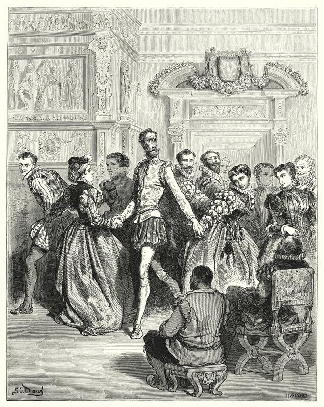 Don Quichotte de Gustave Doré : "Deux dames faisaient principalement leur cour à Don Quichotte" - Gustave Dore