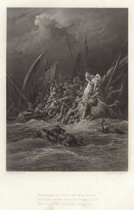 Illustration pour Vivien par Alfred Tennyson - Gustave Dore