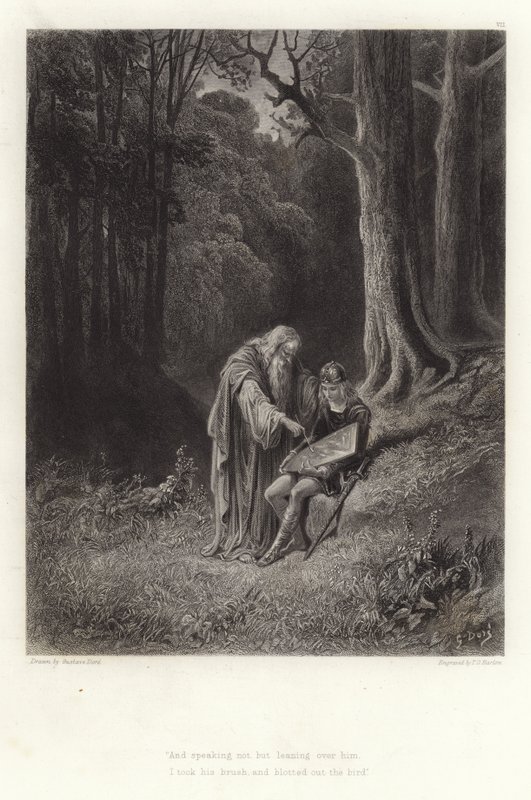 Illustration pour Vivien par Alfred Tennyson - Gustave Dore