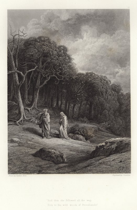 Illustration pour Vivien par Alfred Tennyson - Gustave Dore