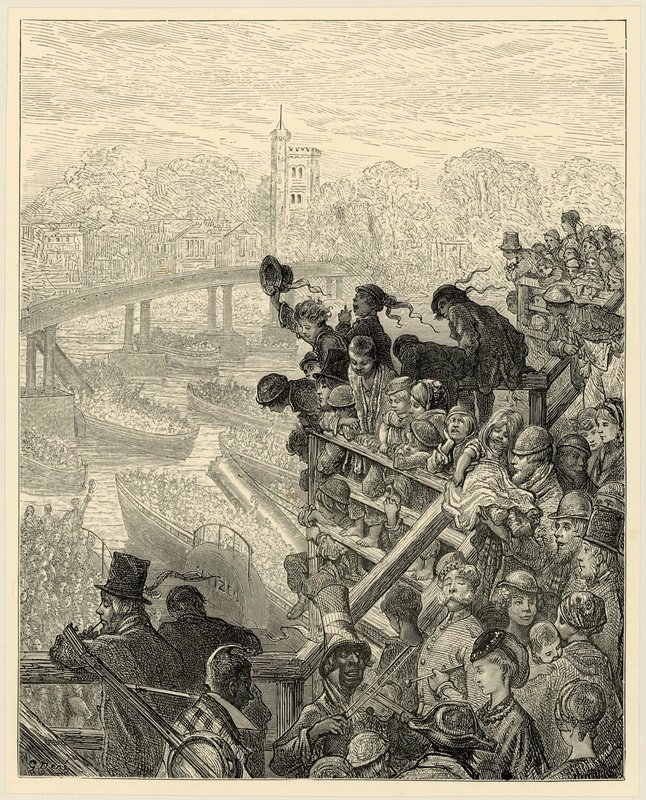 Course de bateaux Oxford et Cambridge, Putney - Gustave Dore
