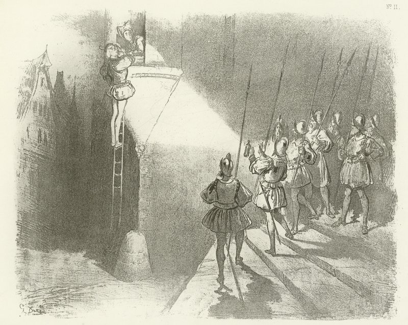 Surpris par les gardes - Règne de Henri IV - Gustave Dore