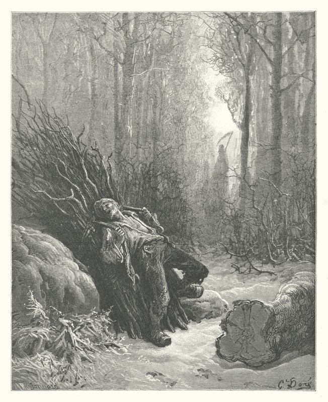 Les Fables de La Fontaine : La Mort et le Bûcheron - Gustave Dore