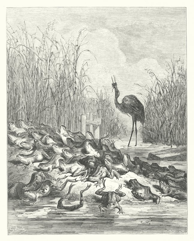 Les Fables de La Fontaine : Les Grenouilles qui demandent un roi - Gustave Dore
