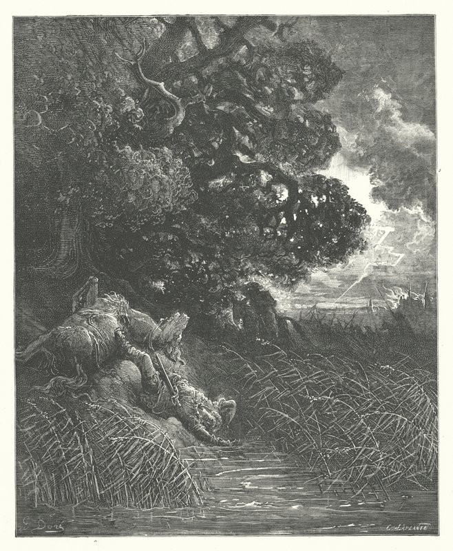 Les Fables de La Fontaine : Le Chêne et le Roseau (gravure) - Gustave Dore