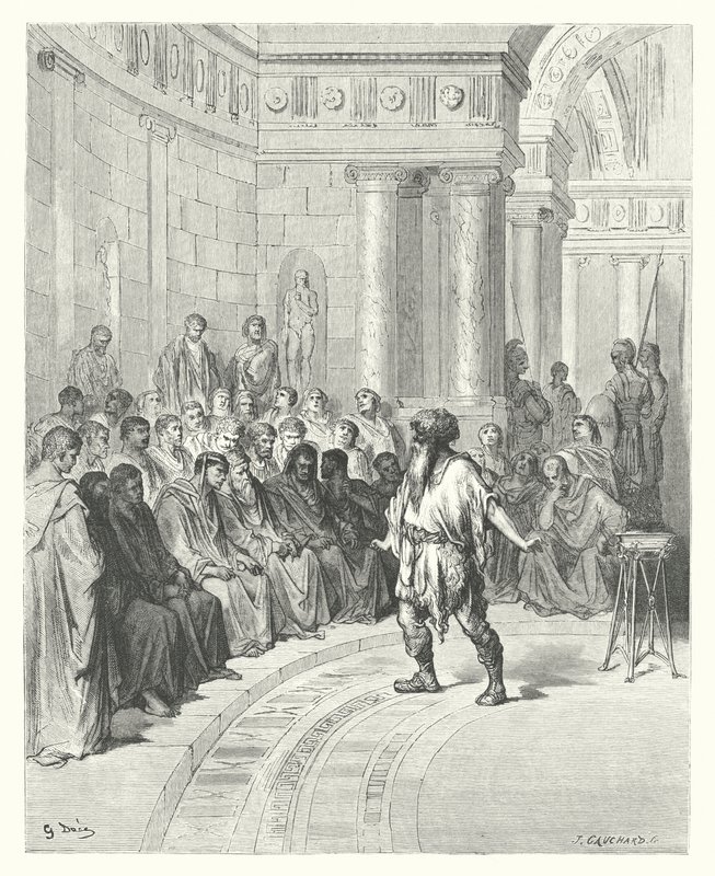 Les Fables de La Fontaine : Le Paysan du Danube - Gustave Dore
