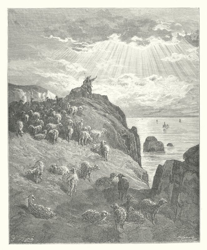 Les Fables de La Fontaine : Le Berger et la Mer - Gustave Dore